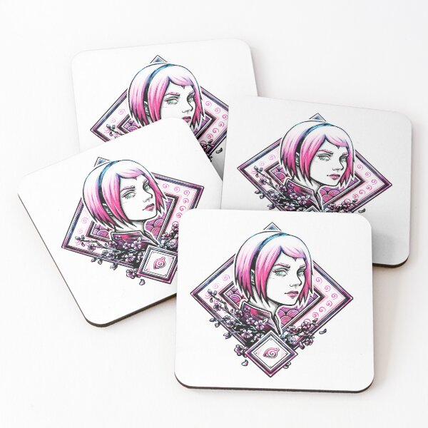 Item preview, Cherry Blossom Warrior | Pink-Haired Anime Girl Illustration designed and sold by Sandra Suesser.