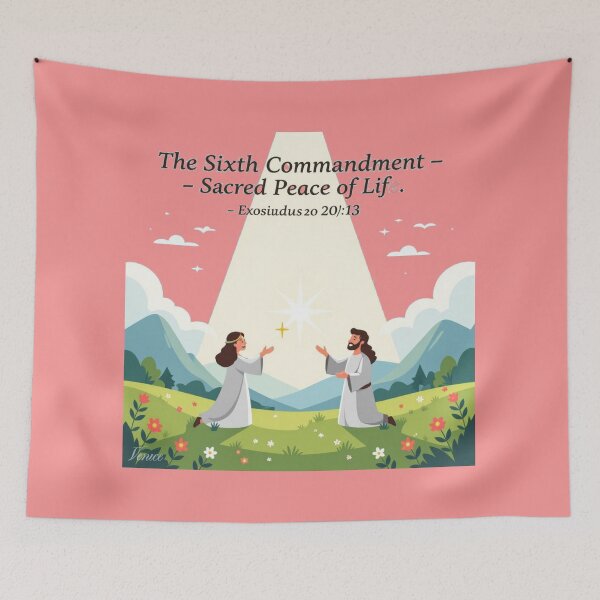 Item preview, The Sixth Commandment – Sacred Peace of Life,  designed and sold by PaintMeWorld.