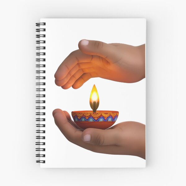 Artikelvorschau, Hände halten brennende Diya für die Diwali-Feier entworfen und verkauft von natalielaf.