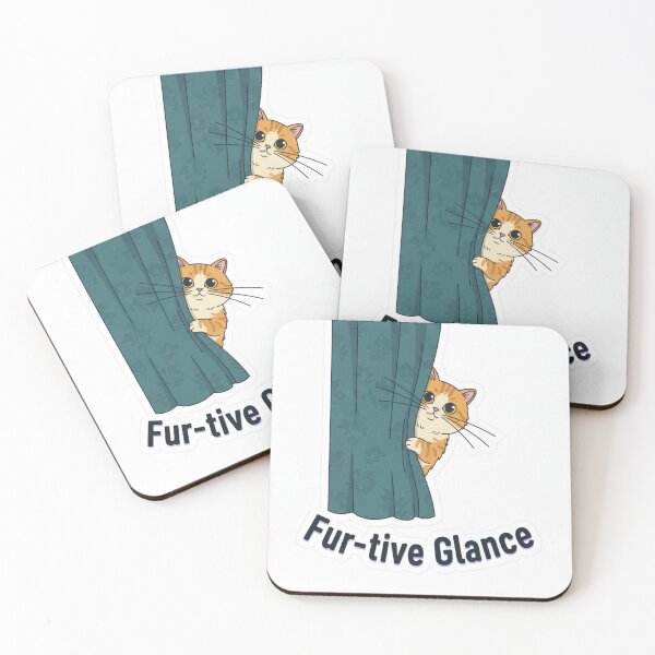 Item preview, Fur-tive Glance – Funny Sneaky Cat Pun T-Shirt | Witty Cat Lover Gift designed and sold by SoulMint.
