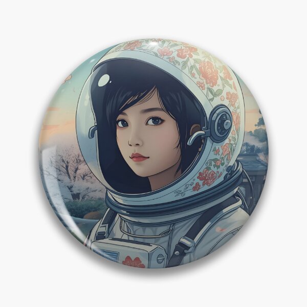 Item preview, Astronaut Female Explorer in a Japanese Zen Garden at Dawn designed and sold by MoonlitDoodles1.
