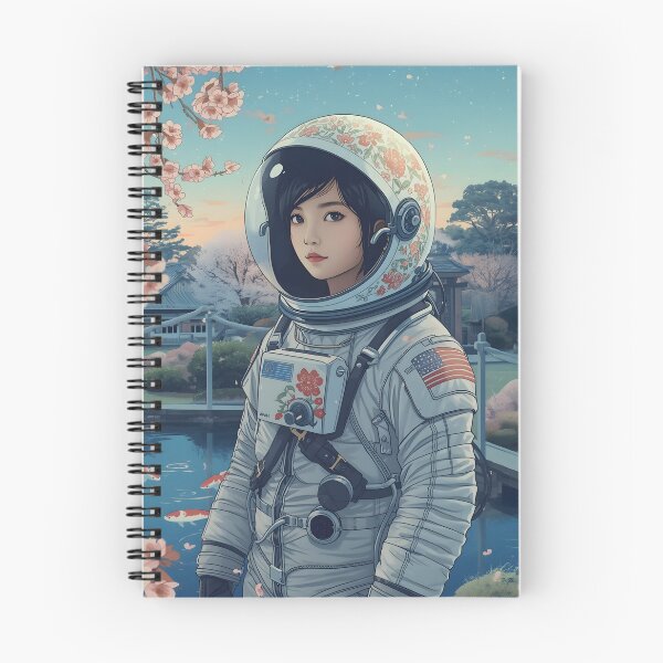 Item preview, Astronaut Female Explorer in a Japanese Zen Garden at Dawn designed and sold by MoonlitDoodles1.