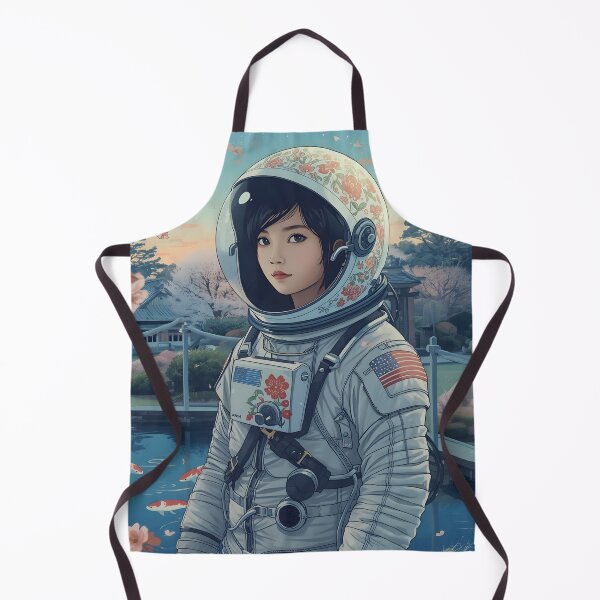 Item preview, Astronaut Female Explorer in a Japanese Zen Garden at Dawn designed and sold by MoonlitDoodles1.