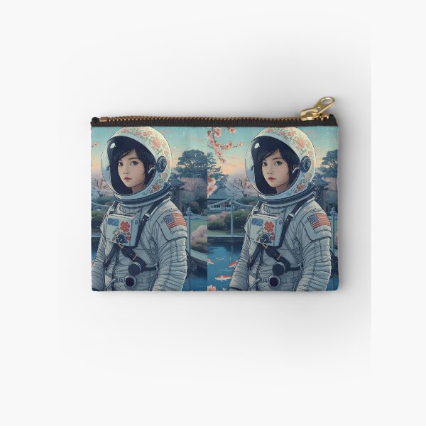 Item preview, Astronaut Female Explorer in a Japanese Zen Garden at Dawn designed and sold by MoonlitDoodles1.
