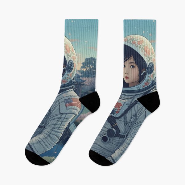 Item preview, Astronaut Female Explorer in a Japanese Zen Garden at Dawn designed and sold by MoonlitDoodles1.