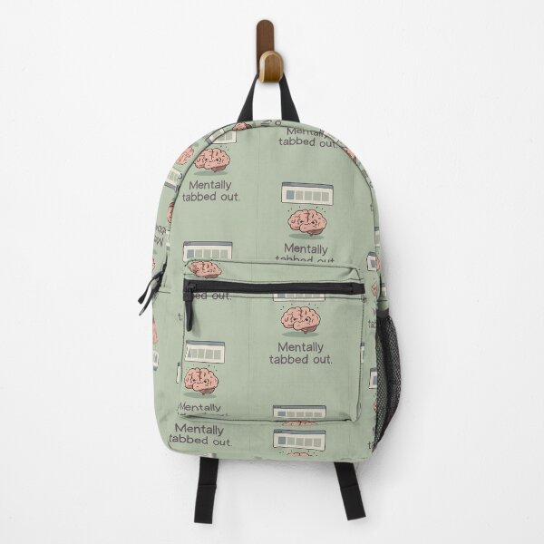 Item preview, "Mentally tabbed out." Visual: Browser tabs over a cartoon brain, all labeled '???' designed and sold by ChanduCreater28.