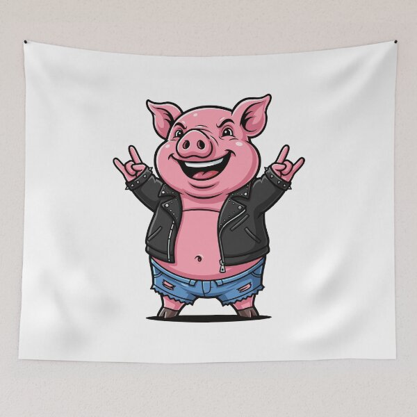 Item preview, Rock and Roll Pig Mascot designed and sold by ML-Media.
