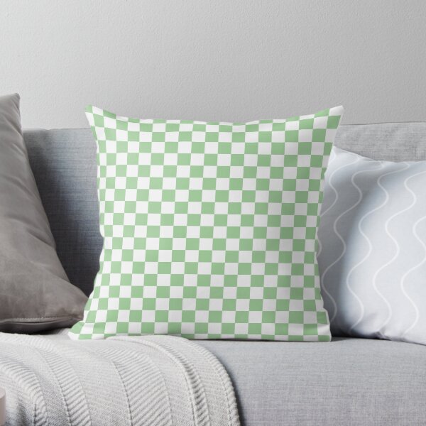 Mint Checkerboard Pattern Throw Pillow