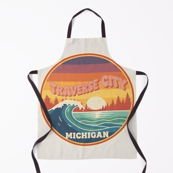 Item preview, Traverse City, Michigan Retro Wave designed and sold by TheOldMittenIllustrated.