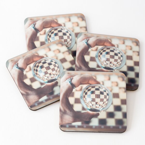 Item preview, Checkerboard Reflected in Lensball - Abstract Game Strategy Photo designed and sold by MDB_Shop.