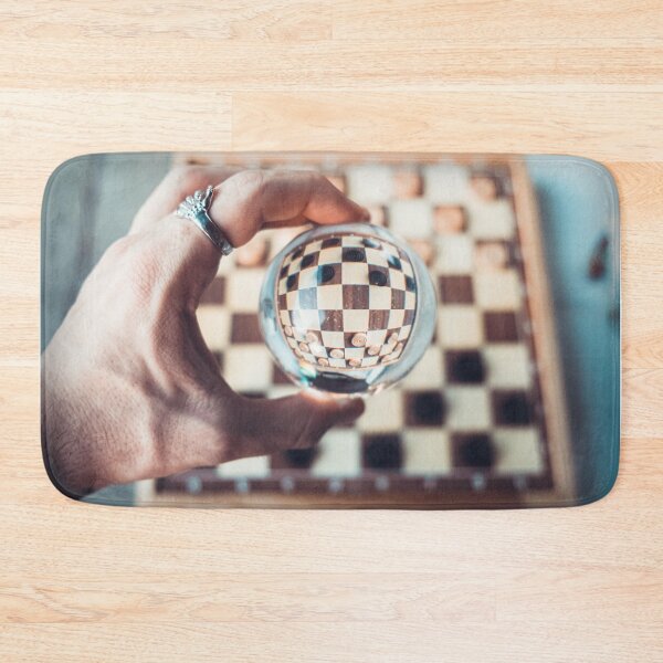 Item preview, Checkerboard Reflected in Lensball - Abstract Game Strategy Photo designed and sold by MDB_Shop.