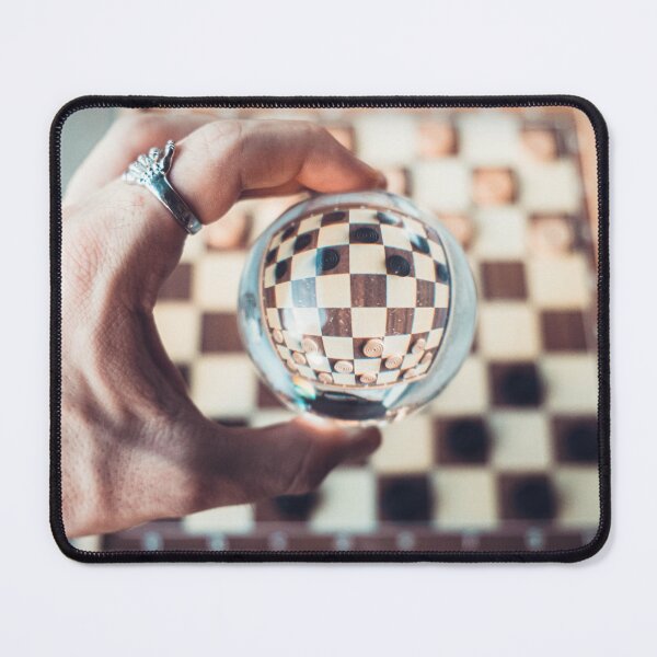 Item preview, Checkerboard Reflected in Lensball - Abstract Game Strategy Photo designed and sold by MDB_Shop.