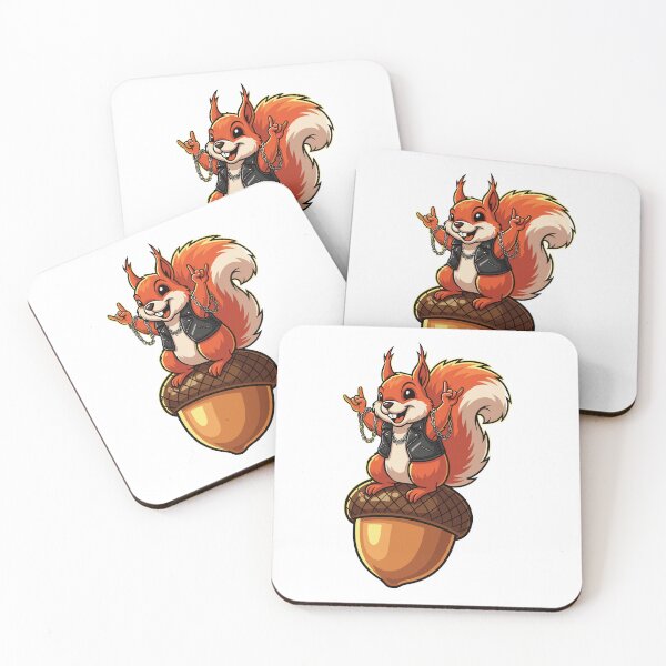 Item preview, Rocker Squirrel on Acorn - Isolated Cartoon designed and sold by RGShirtWorks.