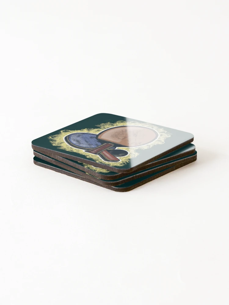 Thumbnail 4 of 5, Coasters (Set of 4), Table Tennis - Racket Design designed and sold by Half Mess.