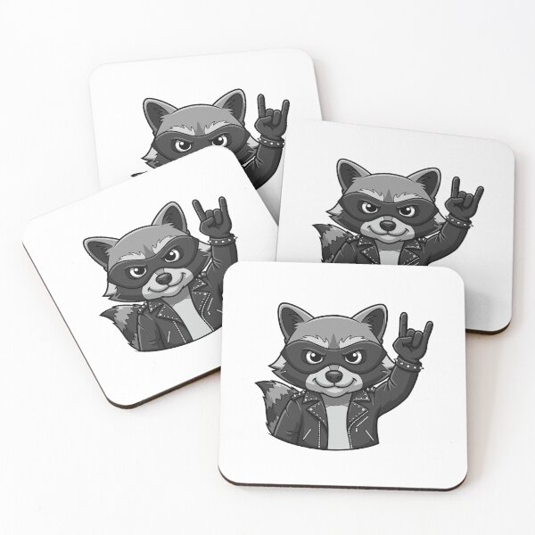 Item preview, Rocker Raccoon with Rock On Gesture designed and sold by ML-Media.