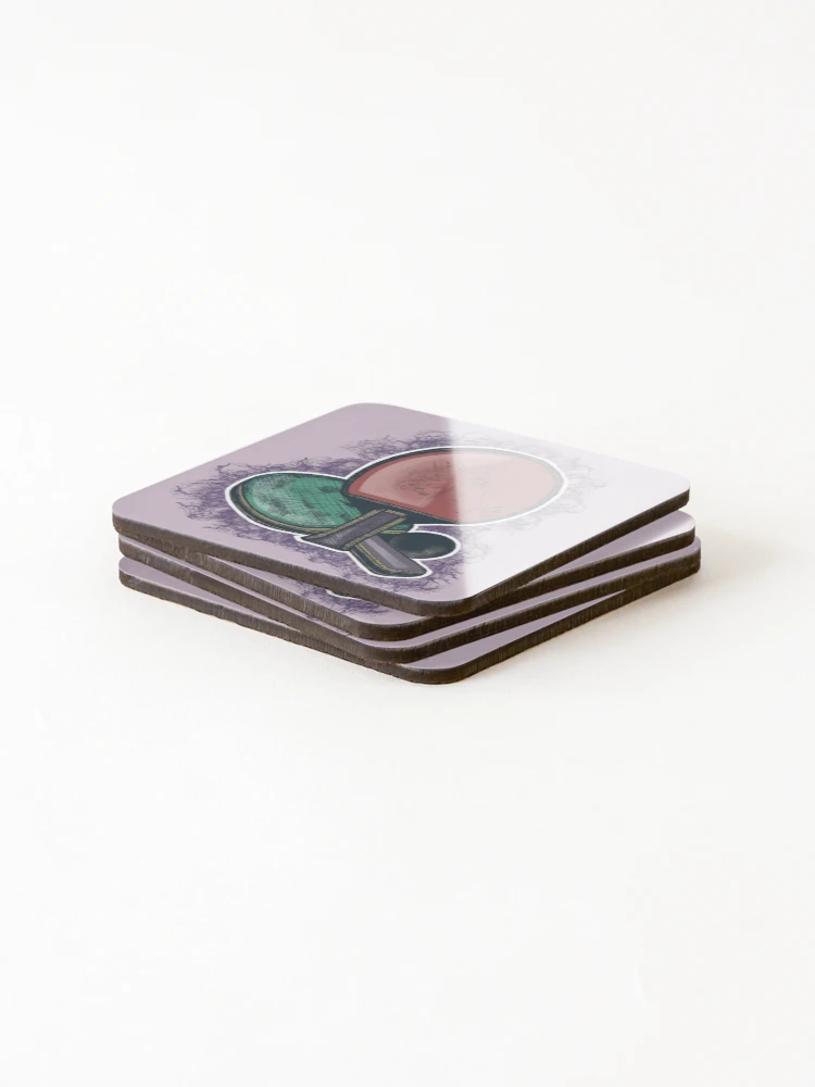 Thumbnail 4 of 5, Coasters (Set of 4), Table Tennis - Racket Design designed and sold by Half Mess.