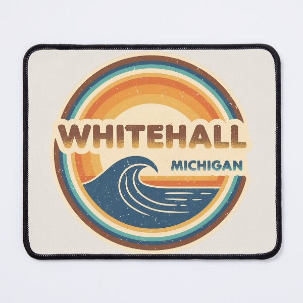 Item preview, Whitehall, Michigan Retro Wave designed and sold by TheOldMittenIllustrated.