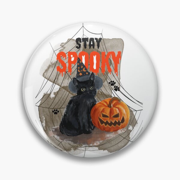 Item preview, Stay Spooky Boo Witch Cat with a Pumpkin designed and sold by LavenderChill04.