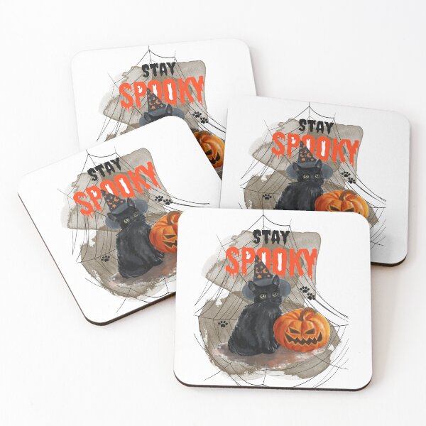 Item preview, Stay Spooky Boo Witch Cat with a Pumpkin designed and sold by LavenderChill04.