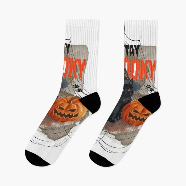 Item preview, Stay Spooky Boo Witch Cat with a Pumpkin designed and sold by LavenderChill04.