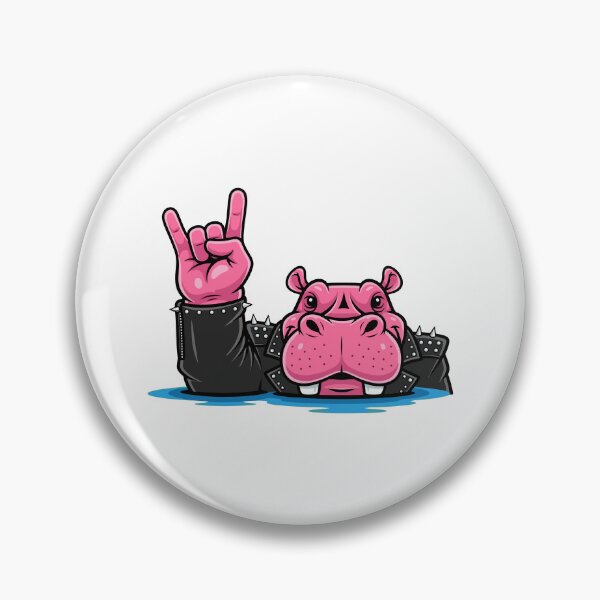 Item preview, Rock and Roll Hippo with Studded Jacket designed and sold by RGShirtWorks.
