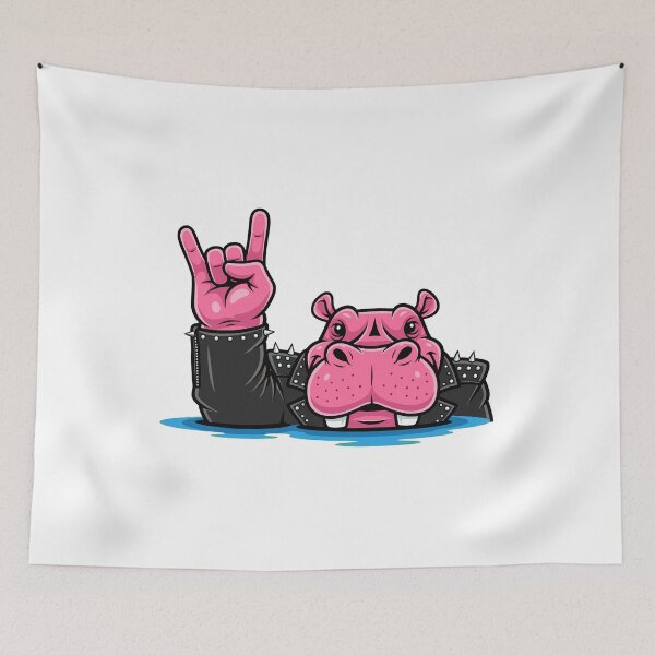 Item preview, Rock and Roll Hippo with Studded Jacket designed and sold by ML-Media.
