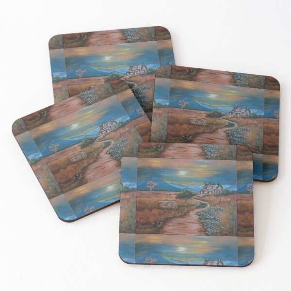 Item preview, Sunset Farm Scene with Old Rustic House and Dam  designed and sold by RonelBroderick.
