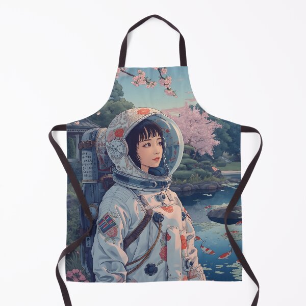Item preview, Pastel Sakura Astronaut: Ukiyo-e Futuristic Portrait designed and sold by MoonlitDoodles1.