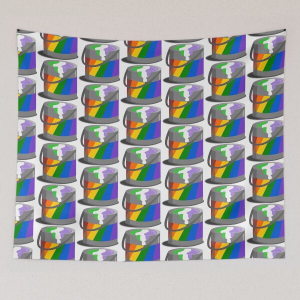 Item preview, Proud Paint Genderqueer Flag in a Bucket designed and sold by HarveyHandcraftsandDesigns.