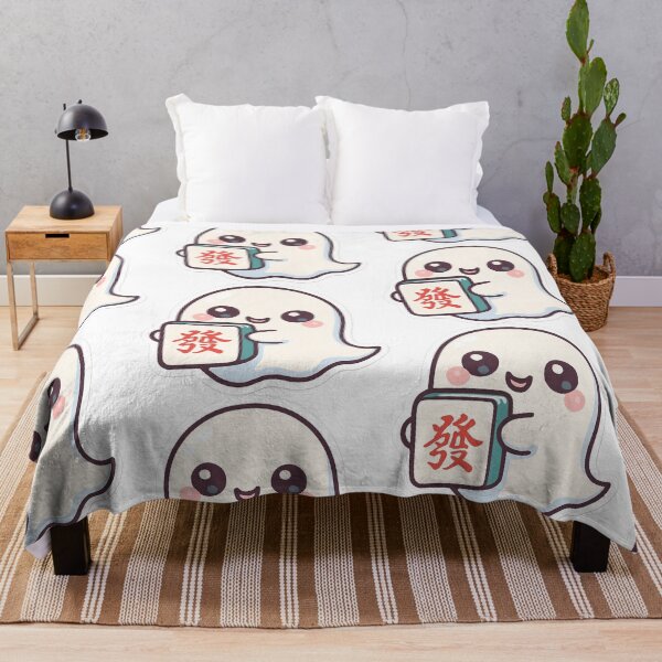 Item preview, One Cute Halloween Ghost with Mahjong  Design designed and sold by Best Pattern⭐⭐⭐⭐⭐.