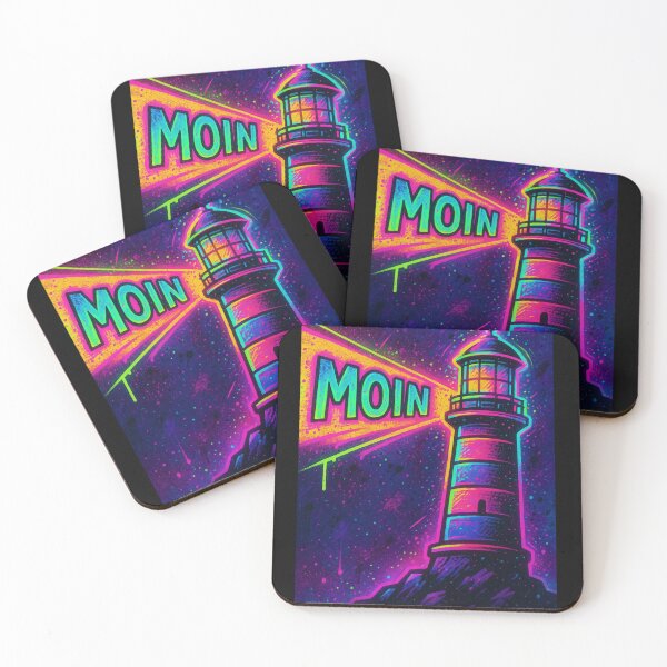 Item preview, MOIN Lighthouse Neon – Maritime coastal design in vaporwave & synthwave style designed and sold by Fies-und-Fein.
