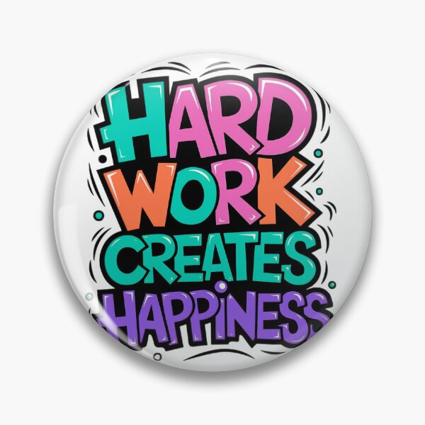 Item preview, Motivational Quote – Hard Work Creates Happiness – Positive Vibes Design designed and sold by Kruti Collection.