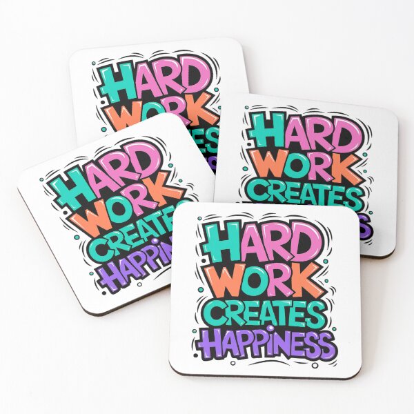 Item preview, Motivational Quote – Hard Work Creates Happiness – Positive Vibes Design designed and sold by Kruti Collection.