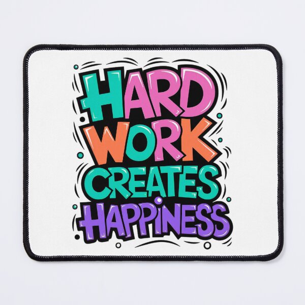 Item preview, Motivational Quote – Hard Work Creates Happiness – Positive Vibes Design designed and sold by Kruti Collection.