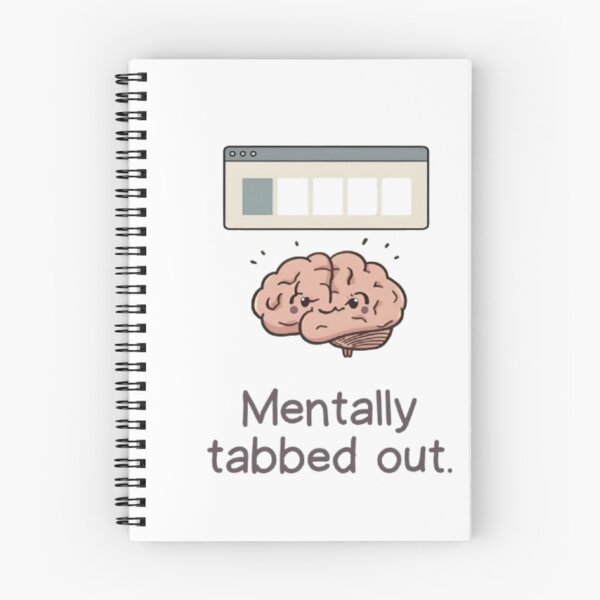 Item preview,  "Mentally tabbed out." Visual: Browser tabs over a cartoon brain, all labeled '???' designed and sold by ChanduCreater28.