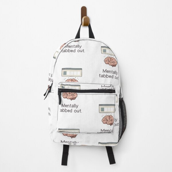 Item preview,  "Mentally tabbed out." Visual: Browser tabs over a cartoon brain, all labeled '???' designed and sold by ChanduCreater28.