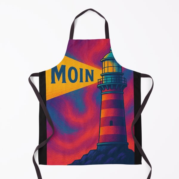 Item preview, “MOIN Leuchtturm Neon” – Maritime coastal design in a retro neon look designed and sold by Fies-und-Fein.