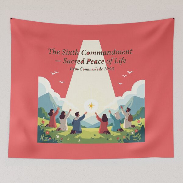 Item preview, The Sixth Commandment – Sacred Peace of Life,  designed and sold by PaintMeWorld.