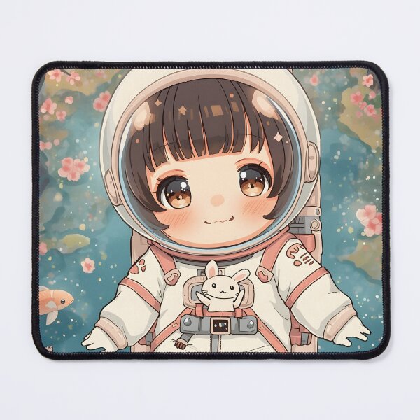 Item preview, Chibi Astro-Bunny: Kawaii Space Explorer in Sakura Garden designed and sold by MoonlitDoodles1.