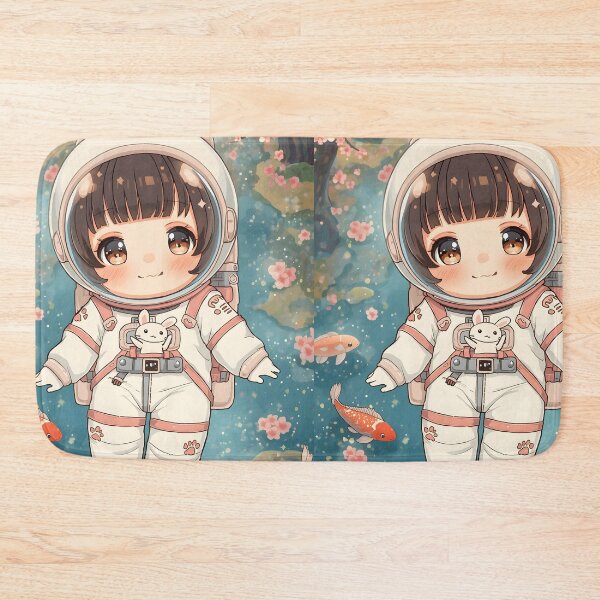 Item preview, Chibi Astro-Bunny: Kawaii Space Explorer in Sakura Garden designed and sold by MoonlitDoodles1.