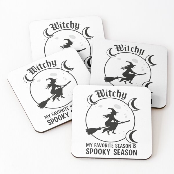 Item preview, Witchy My Favorite Season is Spooky Season - Flying Witch Silhouette designed and sold by VandalMuse.