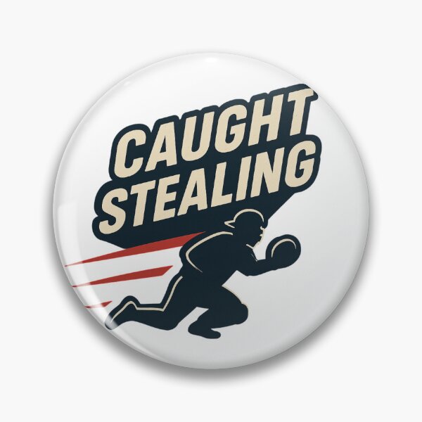 Item preview, Caught Stealing – Baseball Tag Play Design designed and sold by BackstopAndCo.