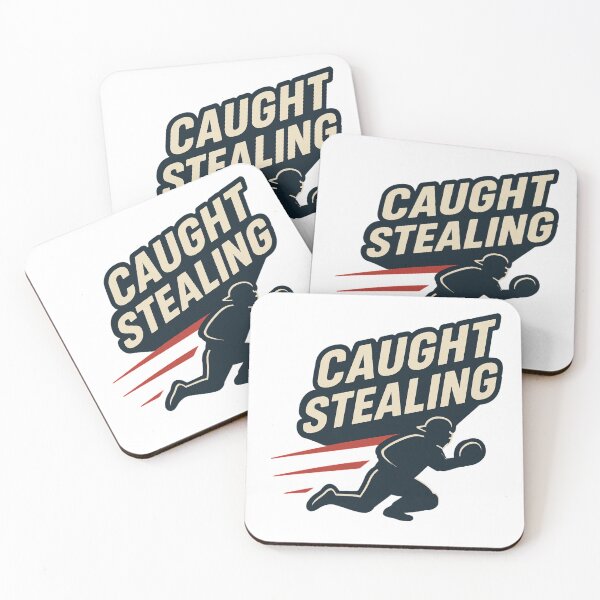 Item preview, Caught Stealing – Baseball Tag Play Design designed and sold by BackstopAndCo.