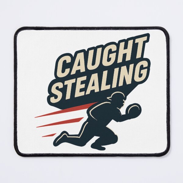 Item preview, Caught Stealing – Baseball Tag Play Design designed and sold by BackstopAndCo.