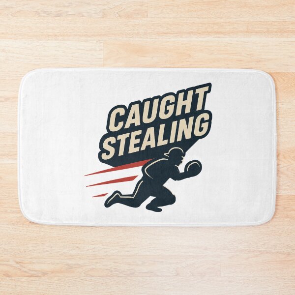 Item preview, Caught Stealing – Baseball Tag Play Design designed and sold by BackstopAndCo.