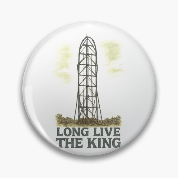 Item preview, Long Live the King – Retro Roller Coaster Tribute Tee designed and sold by CozyChaosClub.