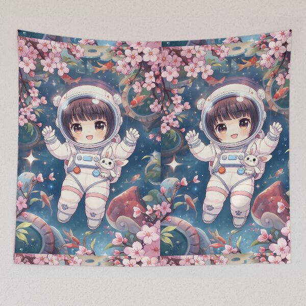 Item preview, Pastel Chibi Astro: Kawaii Floating Bunny Companion designed and sold by MoonlitDoodles1.