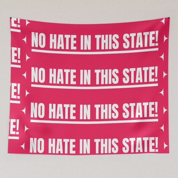 Item preview, No Hate in This State – Positive Message Bumper Sticker designed and sold by PIXEL POP DESIGNS - Beyond the Norm!.