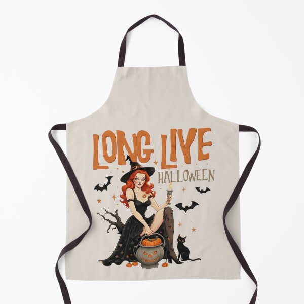 Item preview, Vintage Pin-Up Witch and Black Cat - Long Live Halloween Retro Poster Art designed and sold by tarzbol.
