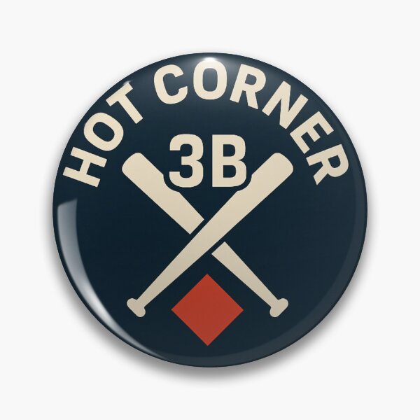Item preview, Hot Corner – 3B Baseball Badge Design designed and sold by BackstopAndCo.